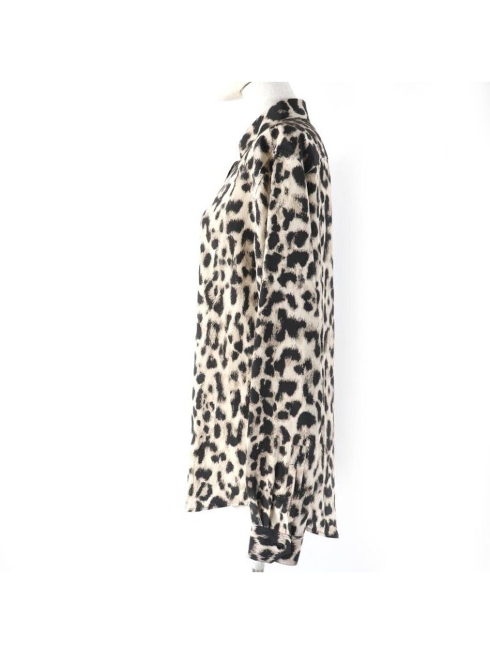 Saint Laurent Paris 100% Silk Leopard Print Long-sleeved Shirt - Picture 3 of 10
